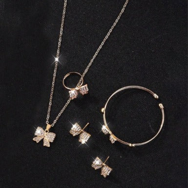 Bow Knot Rhinestone Jewelry Set for Women