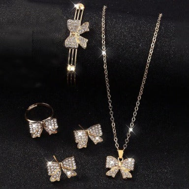 Bow Knot Rhinestone Jewelry Set for Women