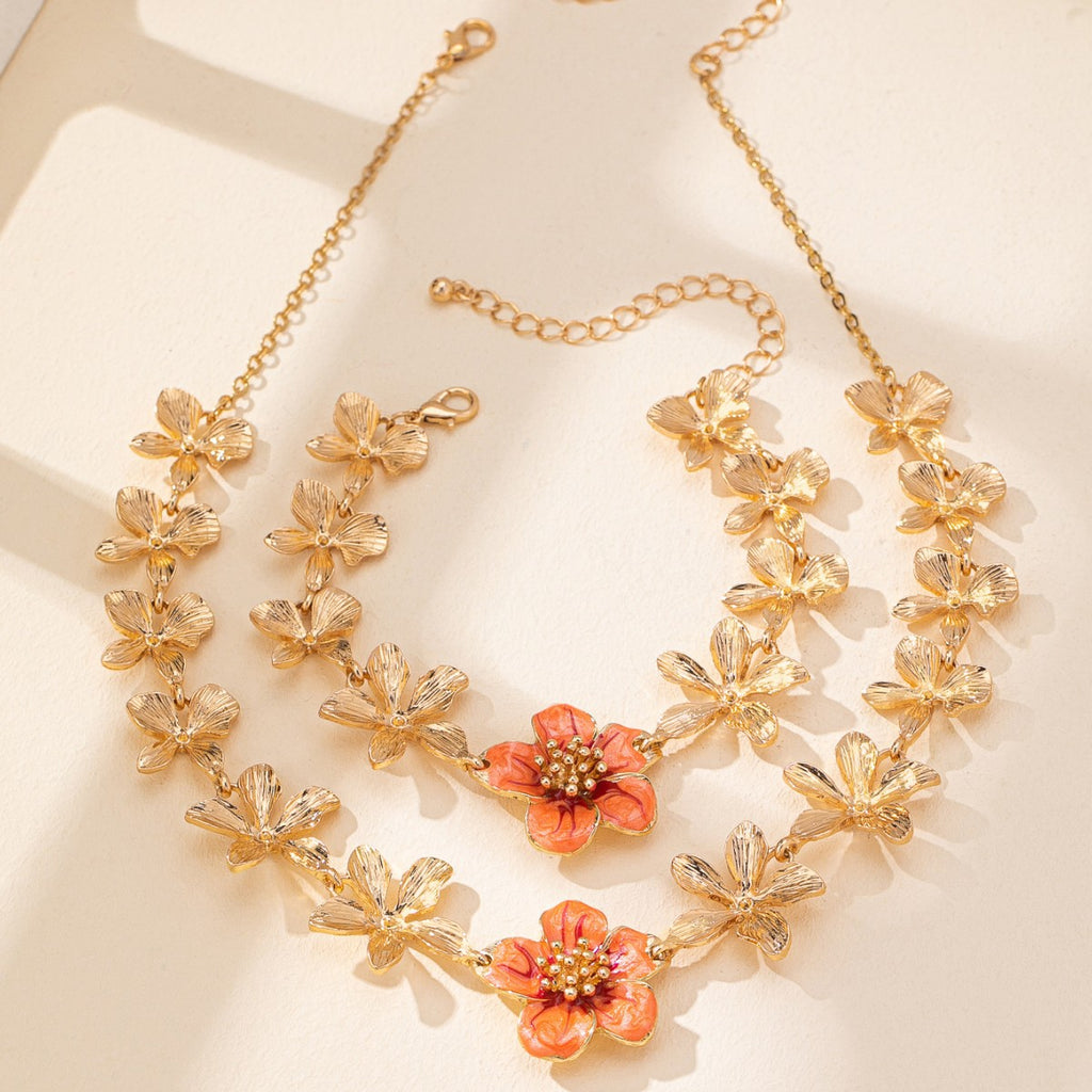 Floral Bloom Bracelet & Necklace Set