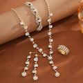 Crystal Tassel Necklace Set - Luxury Bridal Jewelry