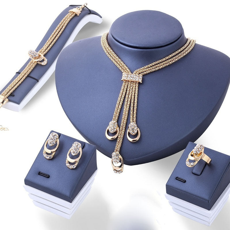 4 Piece Gold Plated Jewelry Set for Women