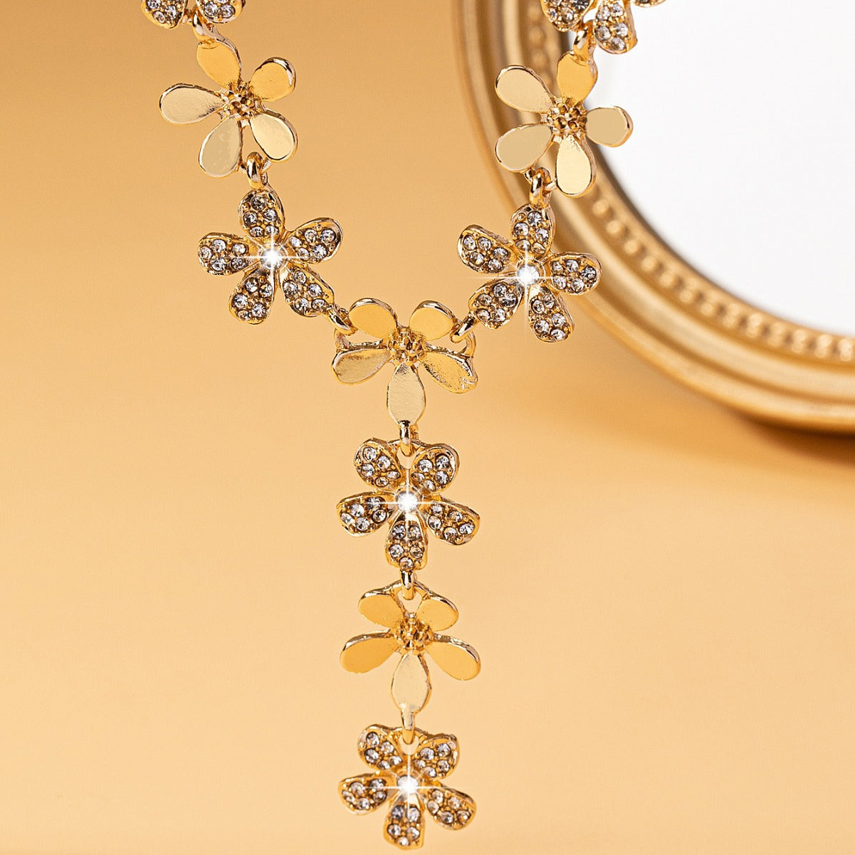 EverStylish Gold Plated Flower Necklace for Women