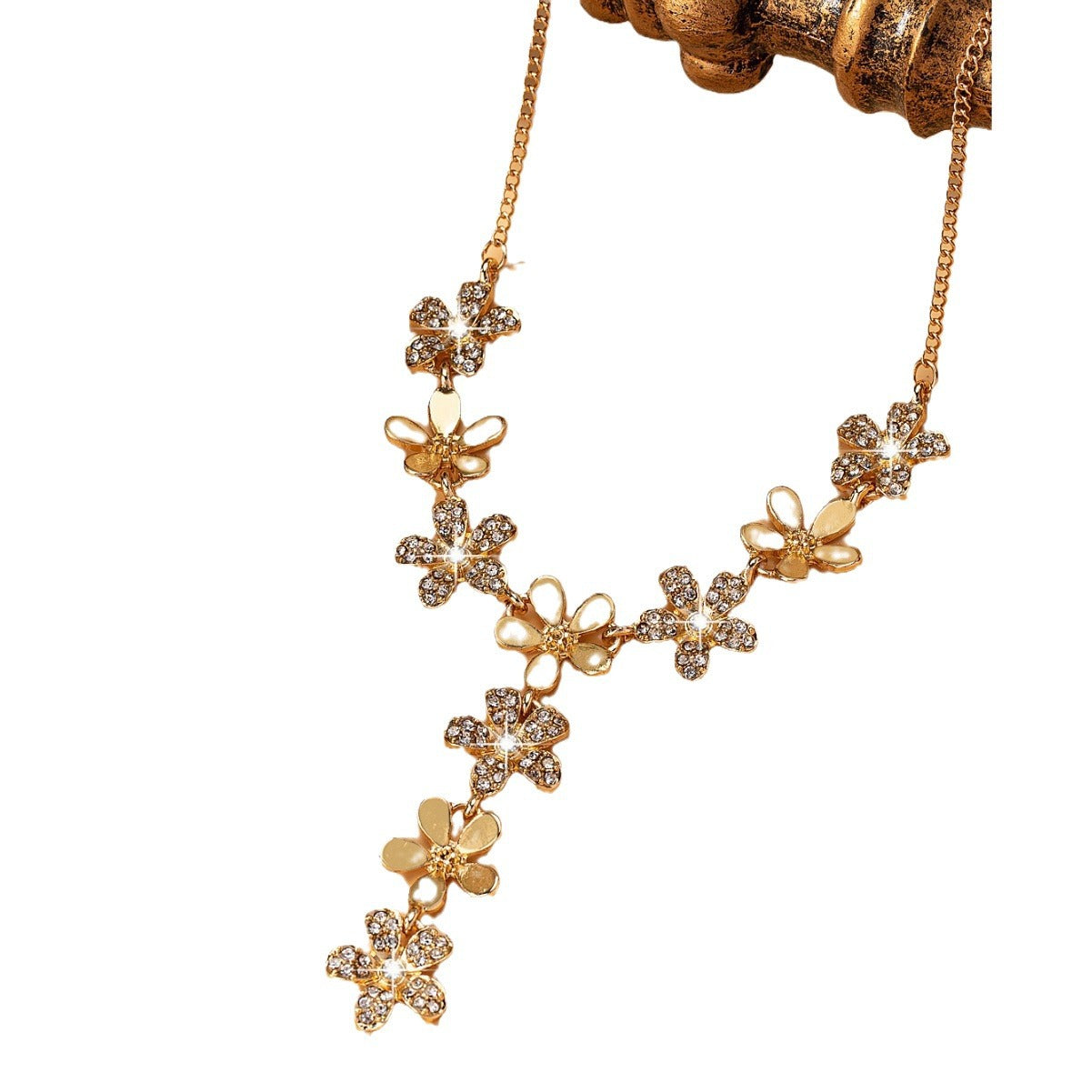 EverStylish Gold Plated Flower Necklace for Women