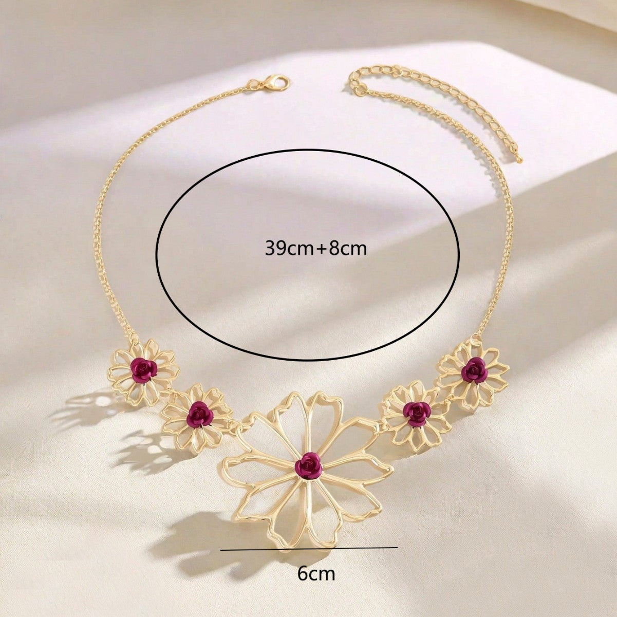 Golden Pastoral Flowers Necklace