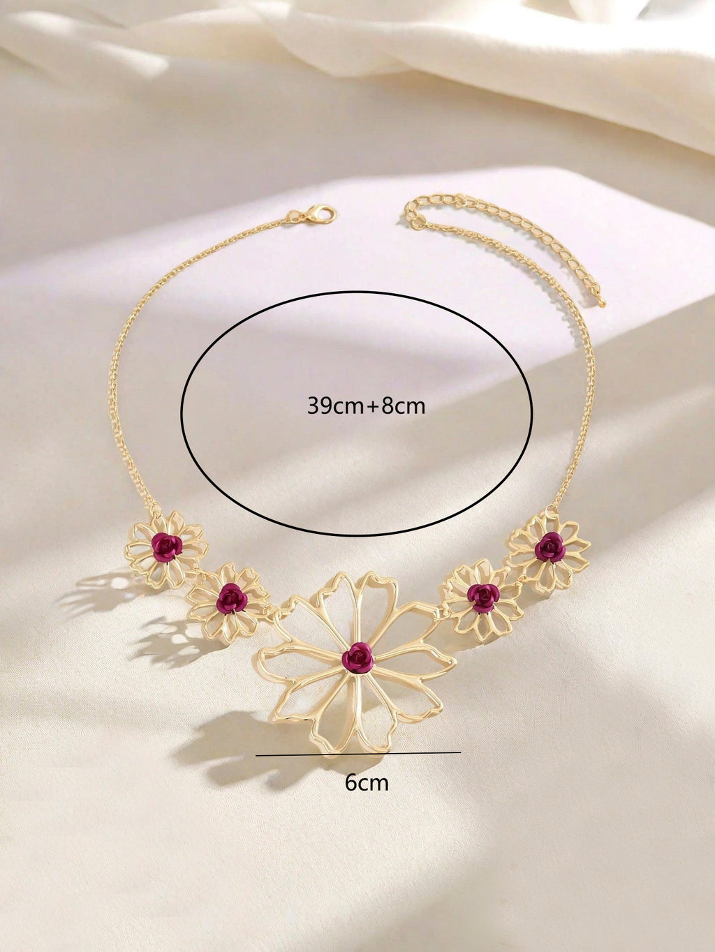 Golden Pastoral Flowers Necklace