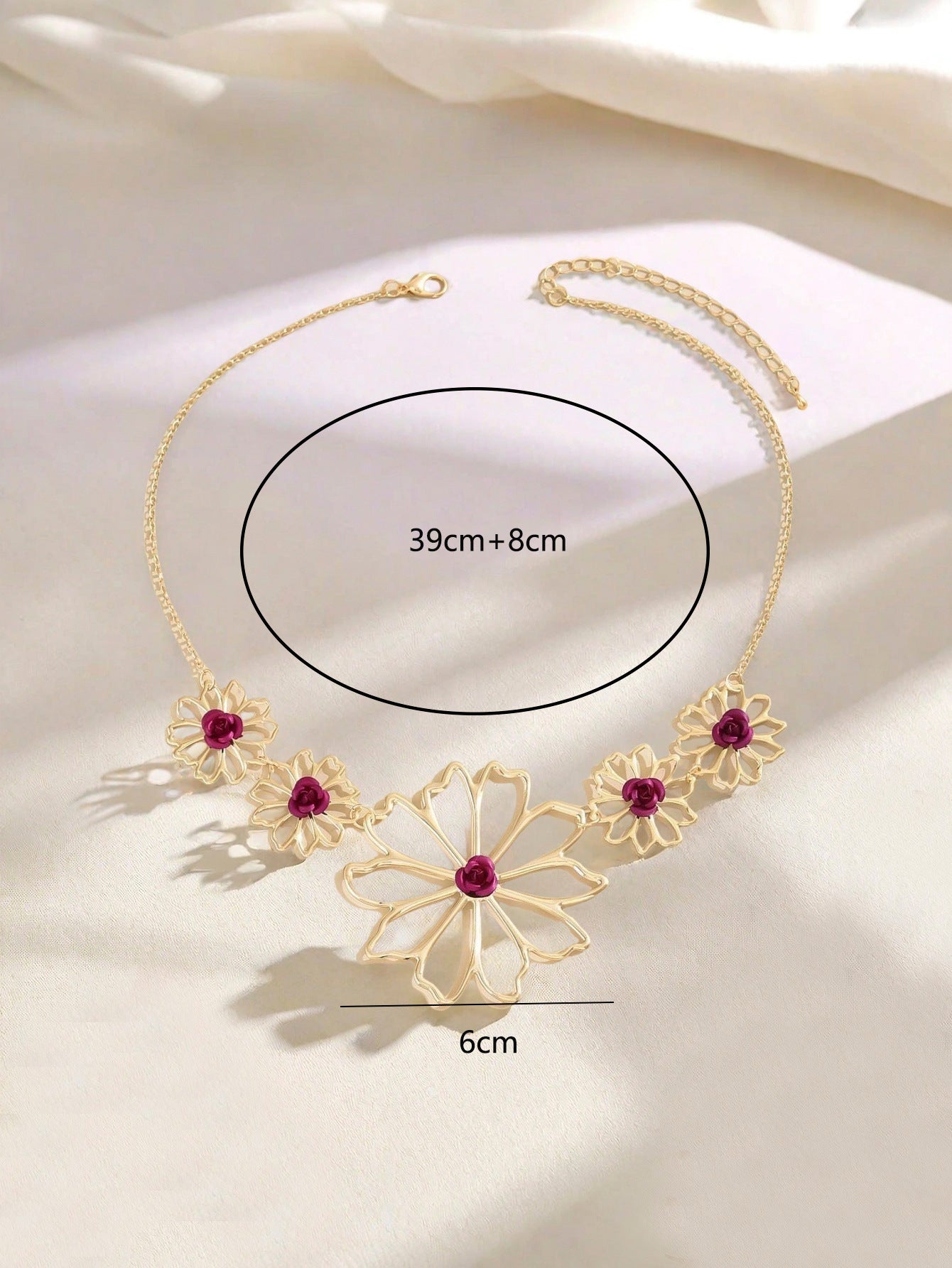 Golden Pastoral Flowers Necklace