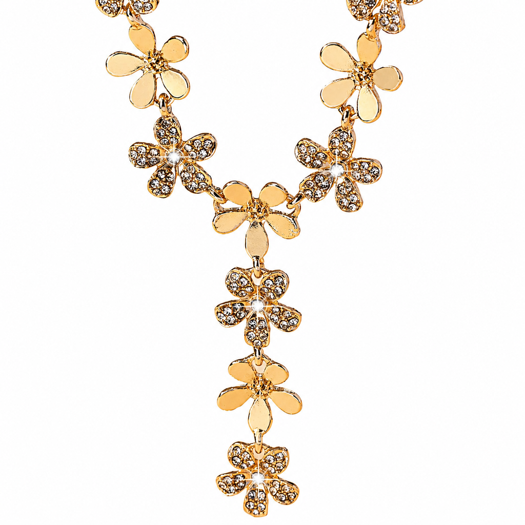 EverStylish Gold Plated Flower Necklace for Women