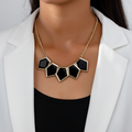 Black Stone Necklace – Close-up Model