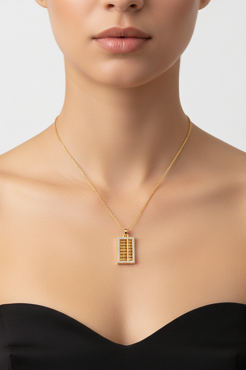 Close-up neckline studio shot