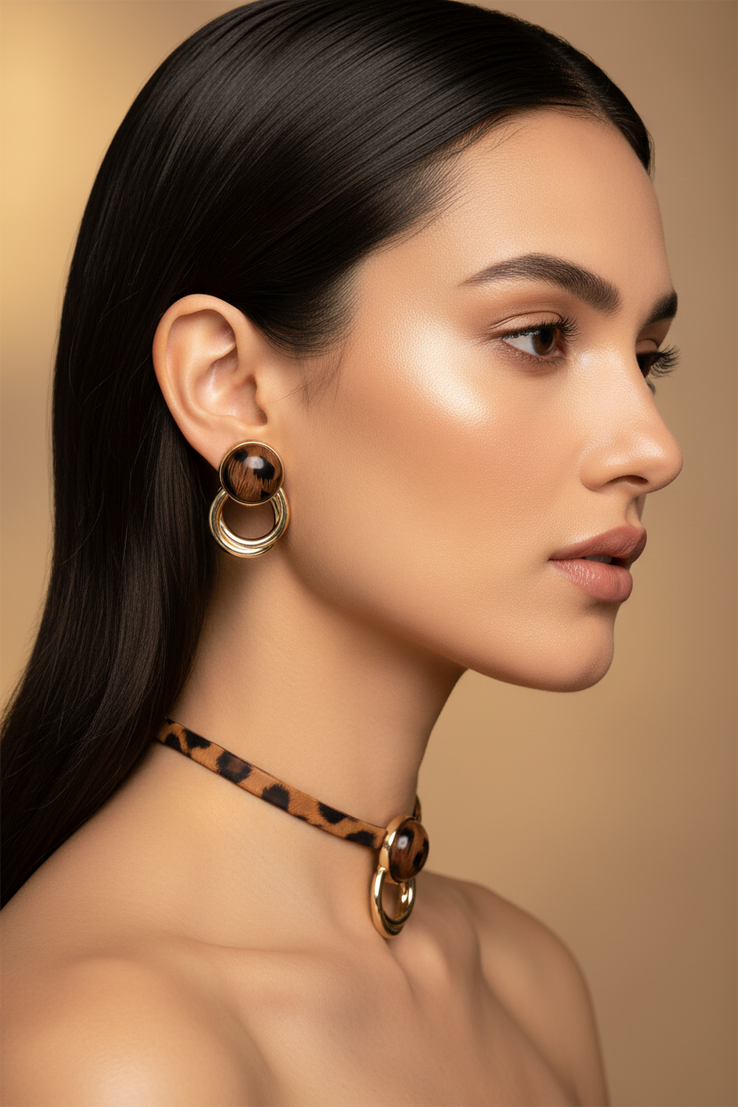 Leopard Jewelry Set - Side Profile
