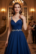 Model wearing jewelry at formal occasion