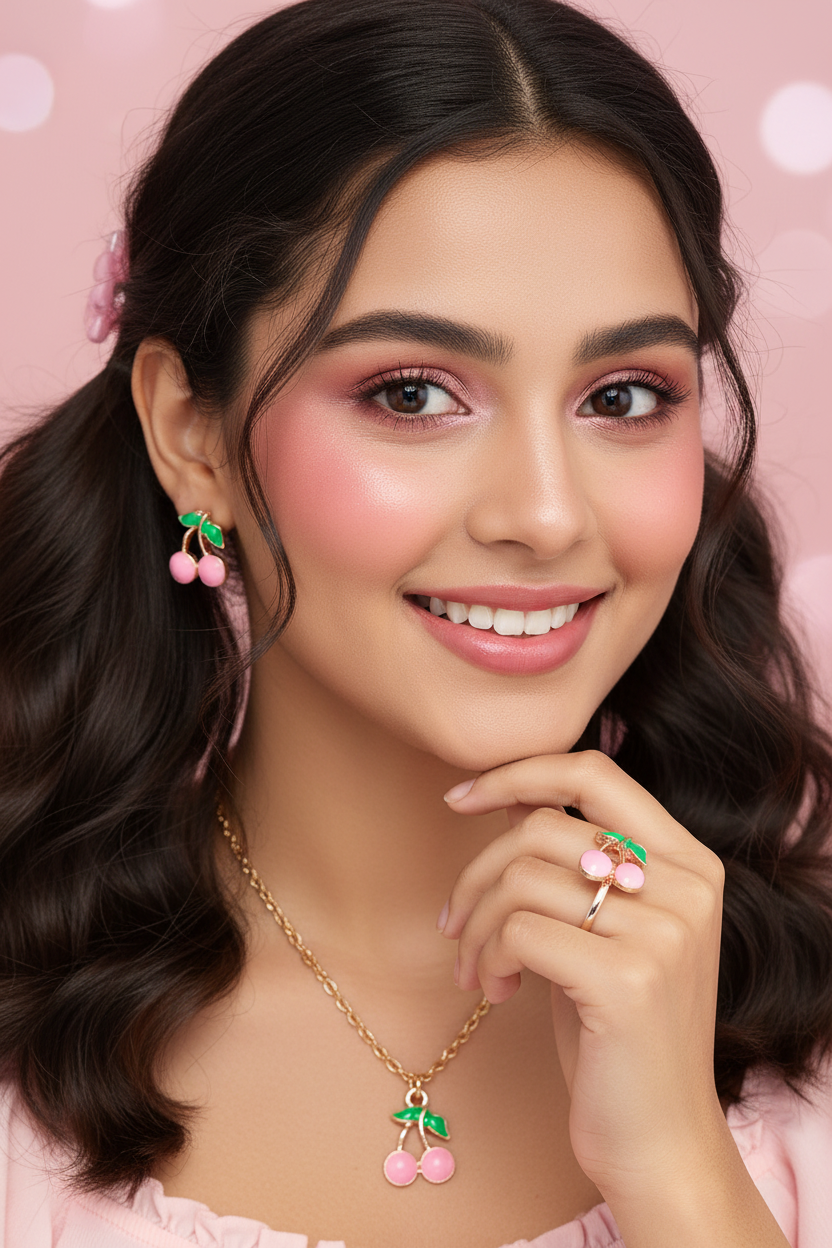 Pink Cherry Set - Close Up
